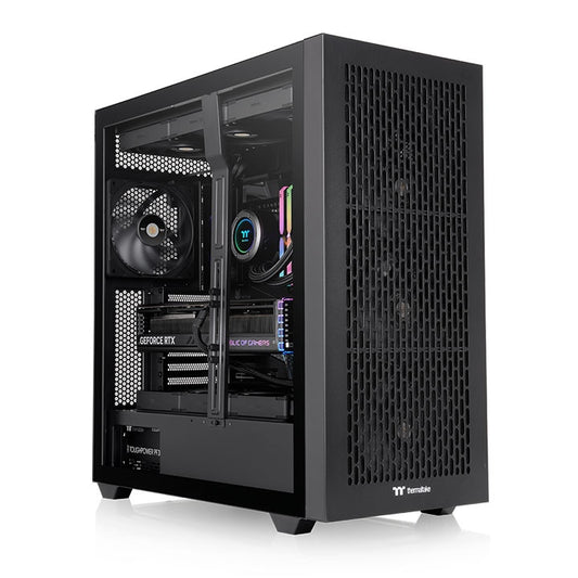Das Thermaltake PC Gehäuse ist ein schwarzes Full Tower Chassis das für high-performance workstation geeignet ist.
