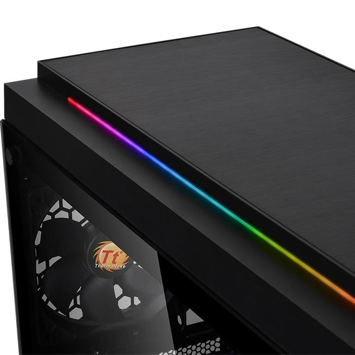 Der Versa C23 TG B-Ware in der Farbe Black ist ein PC Gehaeuse mit integrierten RGB-LED-Streifen