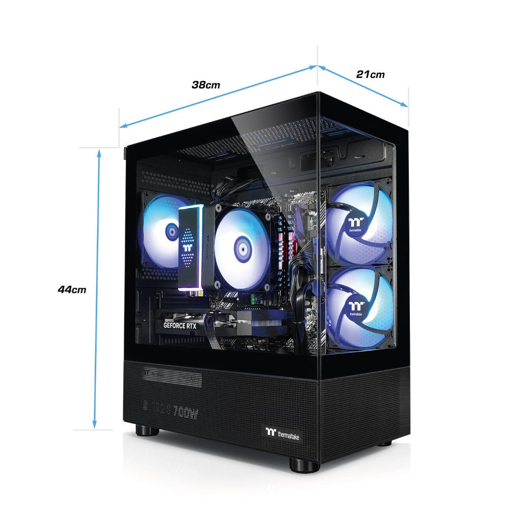 Der Blue Dwarf Black ist ein LCGS Gaming PC mit NVIDIA GeForce RTX 5060 und AMD Ryzen 7 5700X.