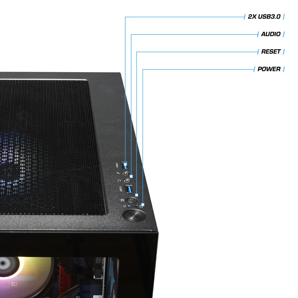 Der Blue Kobold Black ist ein LCGS Gaming PC mit NVIDIA GeForce RTX 5070 12GB und AMD Ryzen 5 7600X3D.