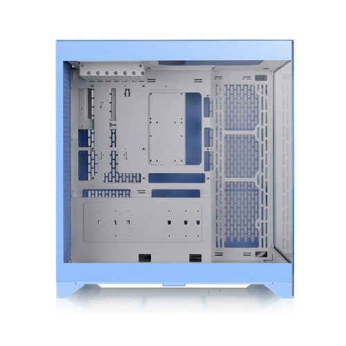 Der CTE E660 MX ist ein Midi Tower Gehaeuse in der Farbe Hydrangea Blue mit Drei-Wege-GPU-Installation und Support für Hidden-Connector-Motherboards.