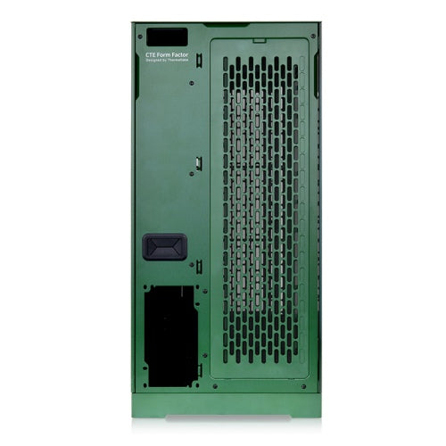 Der CTE E660 MX ist ein Midi Tower Gehaeuse in der Farbe Racing Green mit Drei-Wege-GPU-Installation und Support für Hidden-Connector-Motherboards.