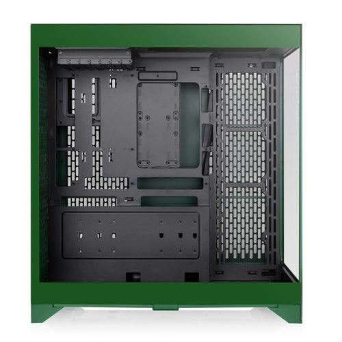 Der CTE E660 MX ist ein Midi Tower Gehaeuse in der Farbe Racing Green mit Drei-Wege-GPU-Installation und Support für Hidden-Connector-Motherboards.