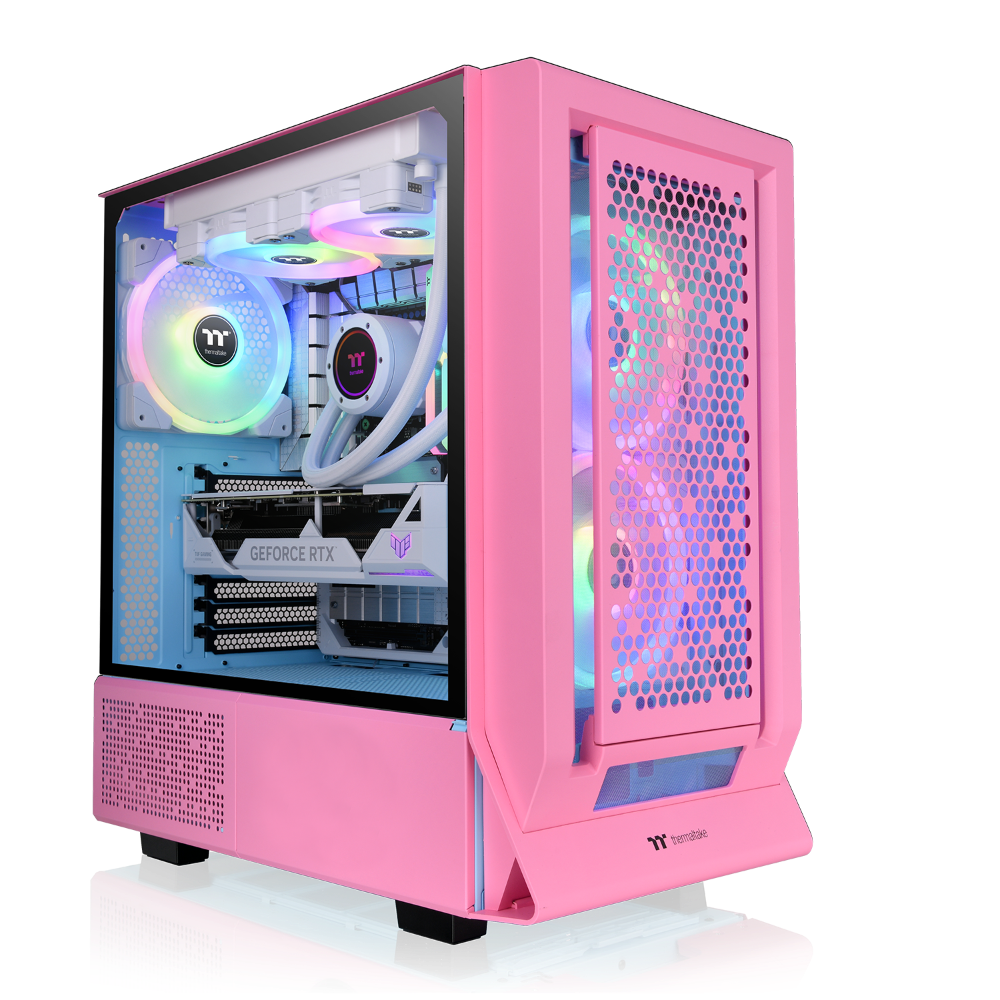 Gaming PC Konfigurator (Pro Gaming Line, M-ATX) -Das Ceres 350 MX-Midi Tower Mesh in der Farbe Bubble Pink ist ein Midi Gehaeuse von Thermaltake LCGS Shop.