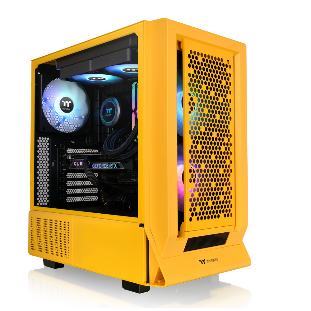 Gaming PC Konfigurator (Pro Gaming Line, M-ATX) - Das Ceres 350 MX-Midi Tower Mesh in der Farbe Bumblebee ist ein Midi Gehaeuse von Thermaltake LCGS Shop.