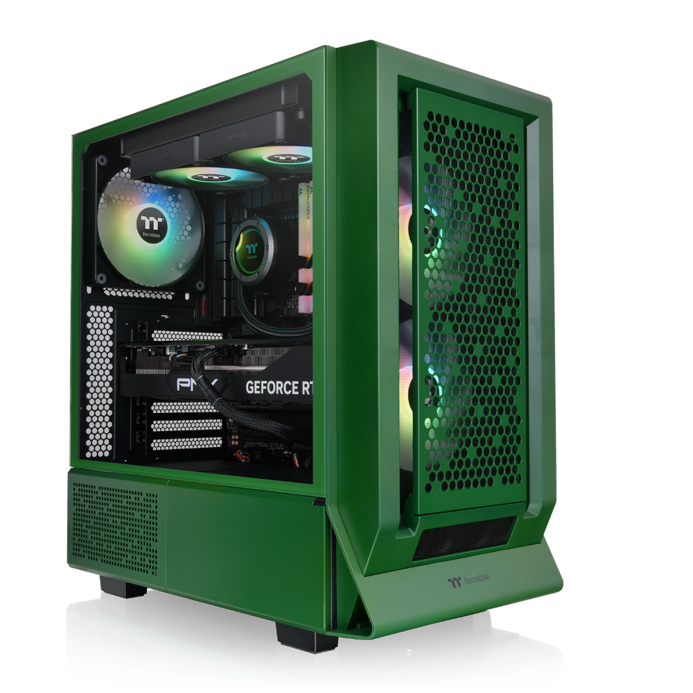 Gaming PC Konfigurator (Pro Gaming Line, M-ATX) - Das Ceres 350 MX-Midi Tower Mesh in der Farbe Racing Green ist ein Midi Gehaeuse von Thermaltake LCGS Shop.