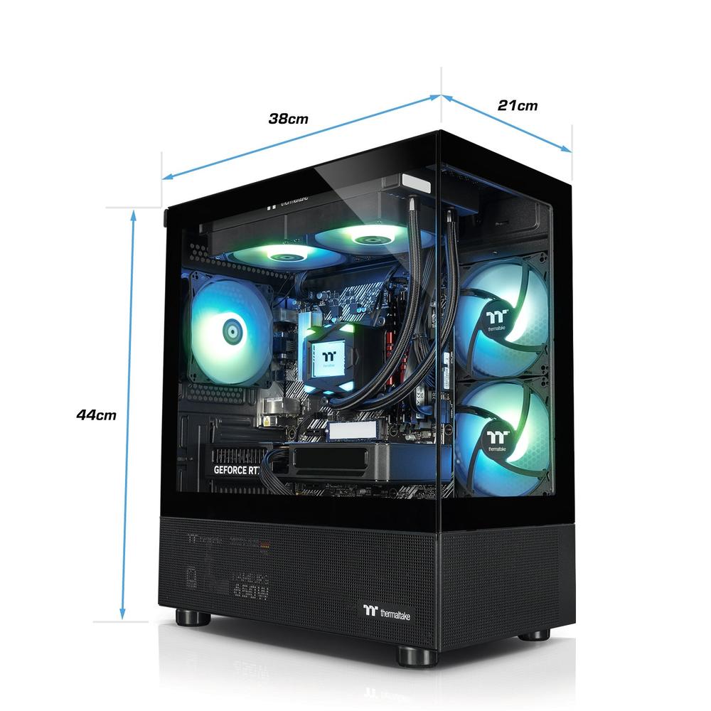 Der Green Mimic 5060 in der Farbe Schwarz ist ein LCGS Gaming PC mit ordentlicher Leistung. Ausgestattet mit bester Thermaltake-Technik dem View 170 TG ARGB Black Gehäuse, LA240 Black ARGB AIO und Netzteil Hamburg. Hardware: CPU AMD Ryzen 7 8700F, 32 GB DDR5 Ram, 1TB M.2 SSD.