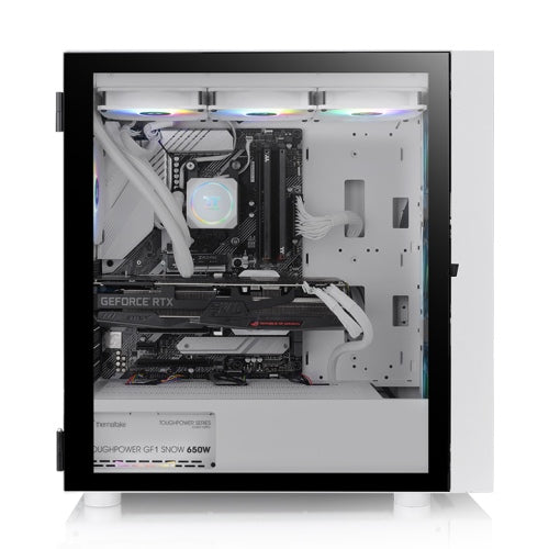 H570 TG ARGB Snow Midi Tower Chassis für ATX- und E-ATX mit abnehmbaren Staubfiltern
