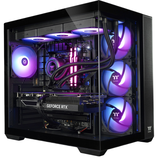 Der Purple Behemoth Black ist ein LCGS Gaming PC mit Nvidia 5070 TI und AMD Ryzen 7 7800X3D.