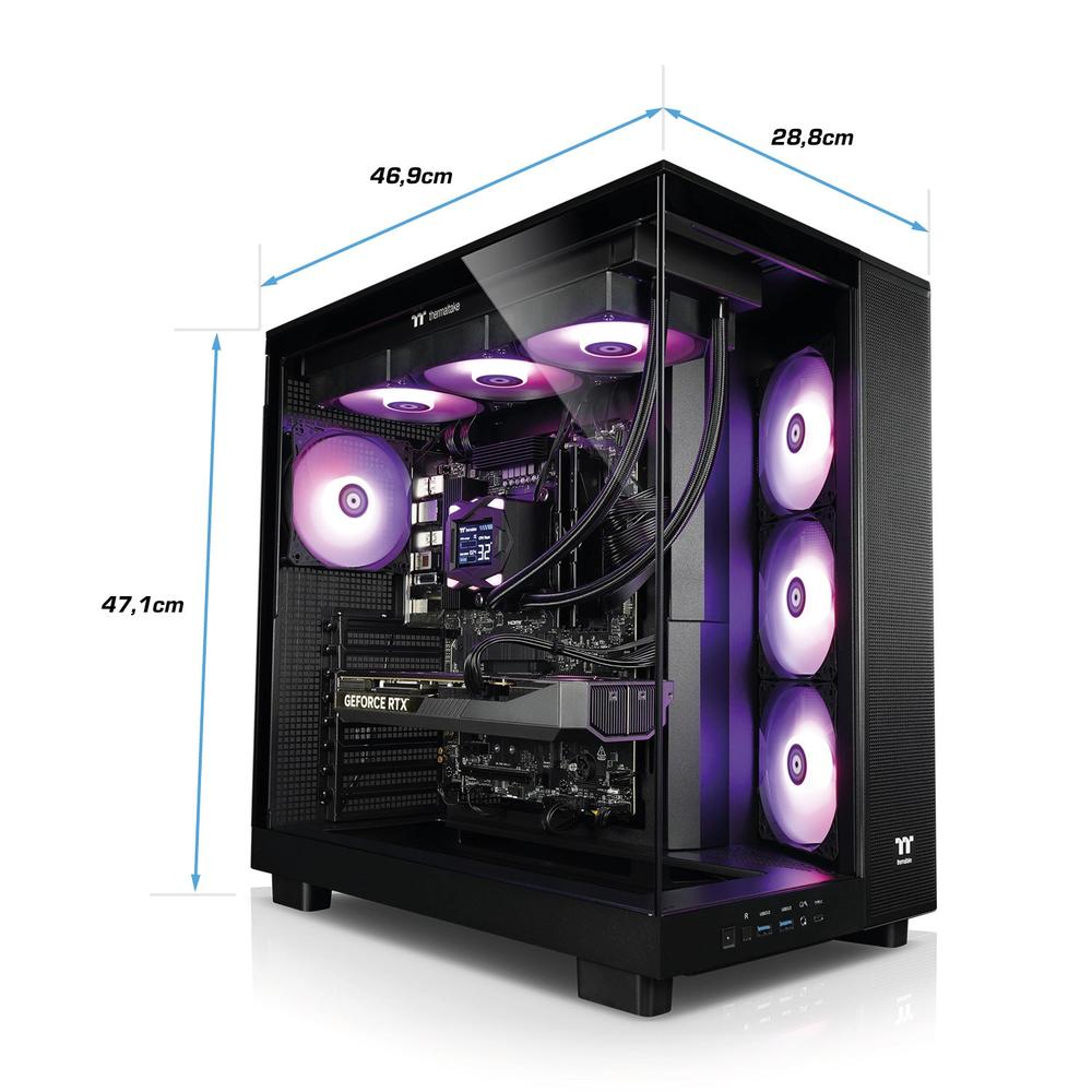 Der Purple Pixie RTX 5070TI in der Farbe Schwarz ist ein LCGS Gaming PC mit ordentlicher Leistung. Ausgestattet mit bester Thermaltake-Technik dem View 380 XL TG ARGB Black Gehäuse, LA360-S Black ARGB (mit Display) AIO und Netzteil ToughPower GT 850W, 80+ Gold. Hardware: CPU AMD Ryzen 7 7800X3D, 32 GB DDR5 Ram, 2TB M.2 SSD.