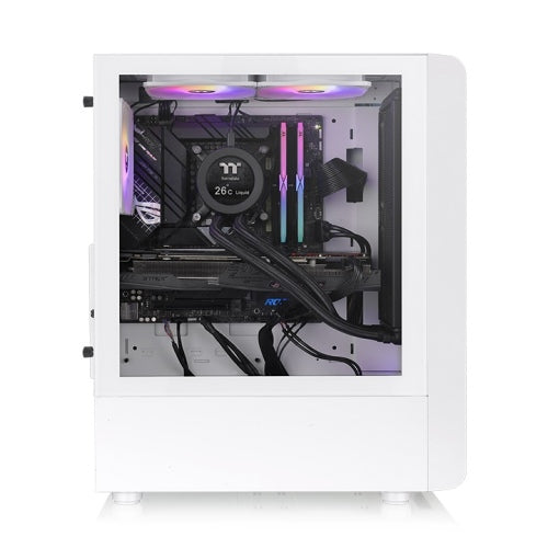 Das S200 TG Snow White ist ein Midi Tower PC ATX-Chassis für mit Glasfenster