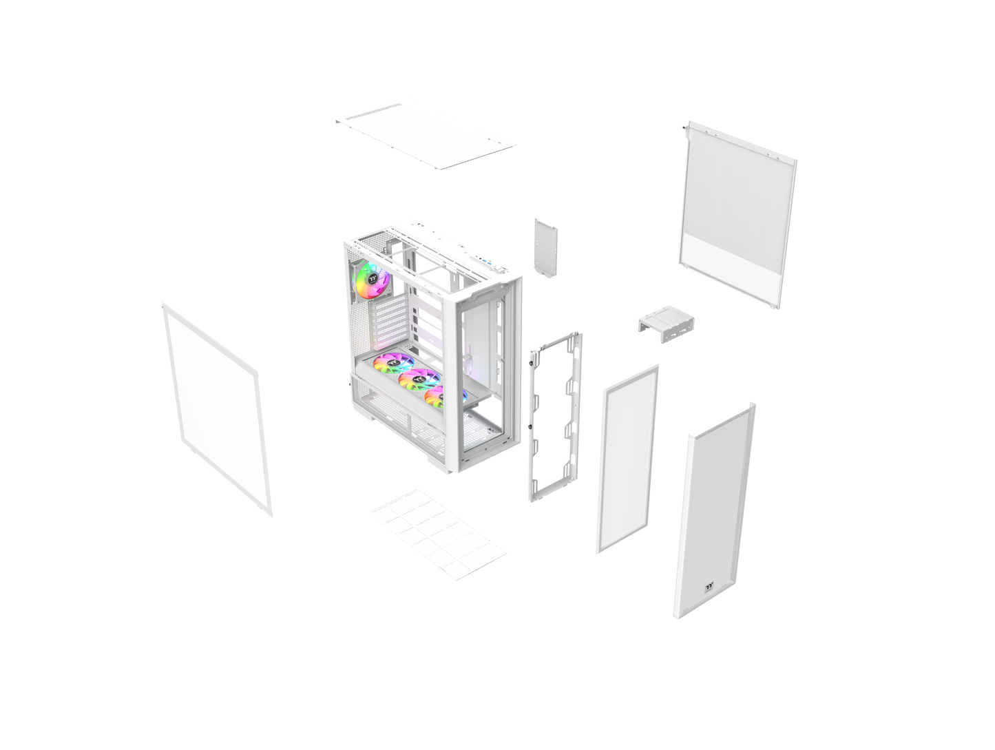 Das S380 TG ARGB Snow White ATX Mid Gehäuse ist mit einem SF360 ARGB PWM Reverse-Lüfter auf der Netzteilabdeckung und einem vorinstallierten SF120 ARGB PWM-Lüfter ausgestattet. Es unterstützt Hidden-Connector Motherboards und hat eine GPU Halterung. Mit seinem Modularen Design besitzt es auch einen guten Staubschutz und an hervorragend Erweitert werden.