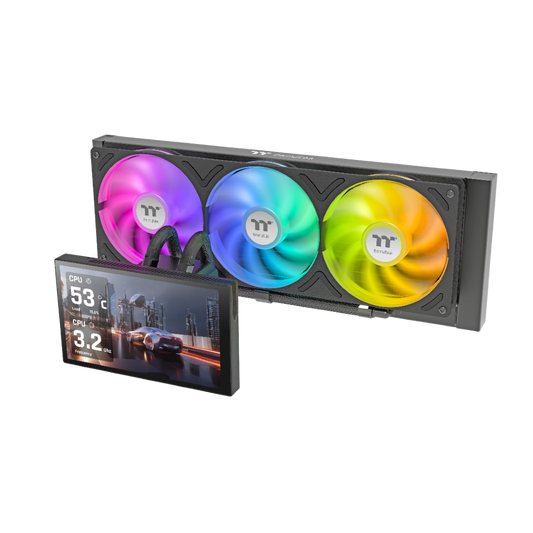 Die ST360 Ultra ARGB Black AIO Wasserkühlung mit einem ausrichtbaren 7" LCD Display, dass Individualisierbar ist, überzeugt durch außergewöhnliche Kühlleistung.
