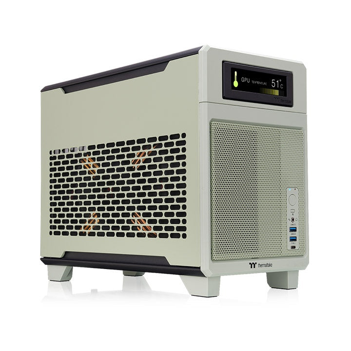 Das TR100 ist ein kompaktes PC Mini-ITX-Gehäuse (Tower) in Matcha Green