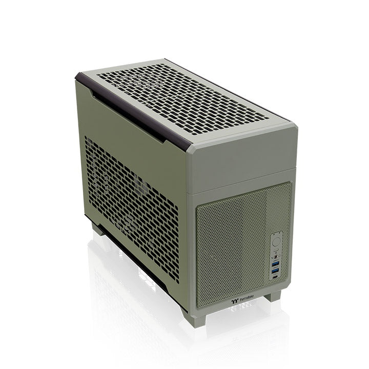 Das TR100 ist ein kompaktes PC Mini-ITX-Gehäuse (Tower) in Matcha Green