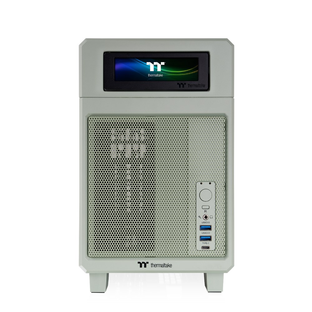 Das TR100 ist ein kompaktes PC Mini-ITX-Gehäuse (Tower) in Matcha Green