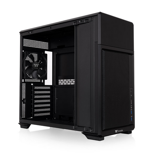 Entdecke das neue TR300 TG ATX Midi PC Gehäuse Black mit stilvollen TG Panel mit optionales 6,0-Zoll-LCD-Bildschirm-Kit