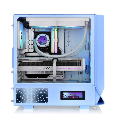 Der Ceres 330 TG ARGB in der Farbe Hydrangea Blue ist ein Midi E-ATX-PC Gehaeuse.