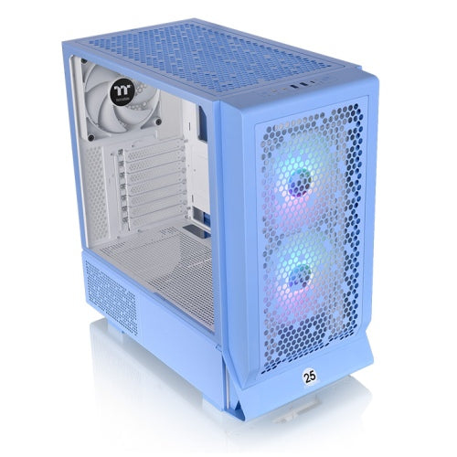 Der Ceres 330 TG ARGB in der Farbe Hydrangea Blue ist ein Midi E-ATX-PC Gehaeuse.
