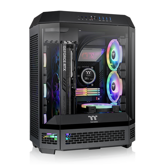 The Tower 600 ist ein Midi ATX PC-Gehaeuse mit vertikales Desgin und optionalen LCD Screen Kit in der Farbe Black.
