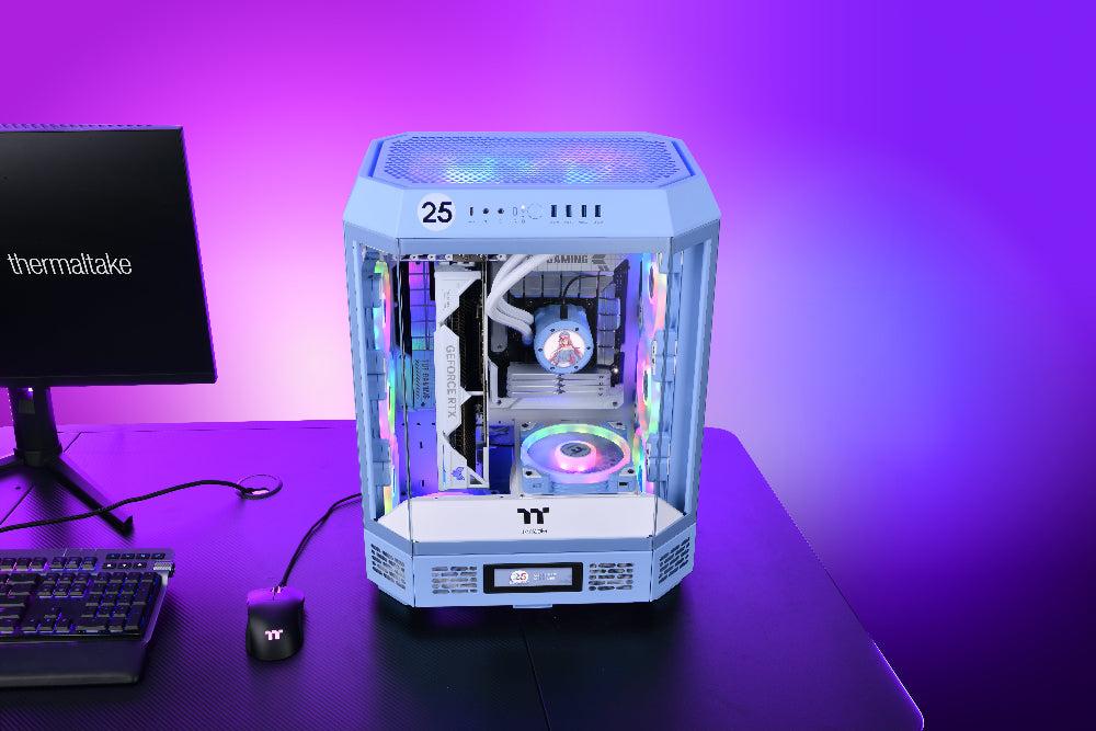 Der Tower 600 Hydrangea Blue ist ein PC Midi Gehaeuse mit ATX-Standard