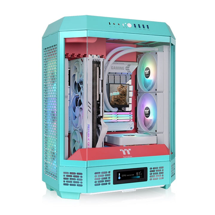 Der Tower 600 in der Farbe Mint Strawberry ist ein ATX PC Gehäuse.