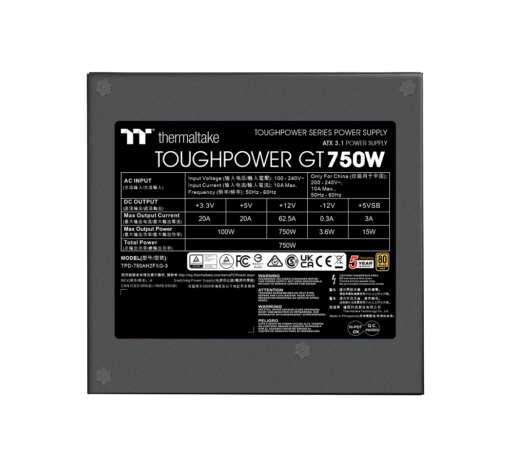 Toughpower GT 750 Watt Gold - Thermaltake LCGS