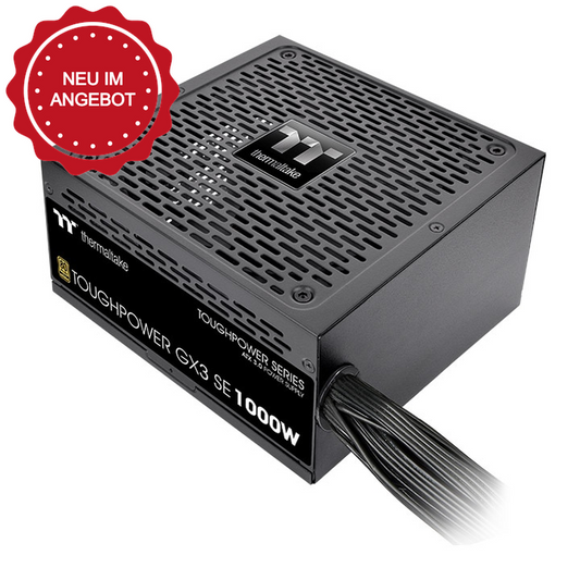 Das Thermaltake Toughpower GX3 SE 1000W ist ein ATX-3.1-Netzteil in Schwarz mit 80 PLUS Gold Effizienz.