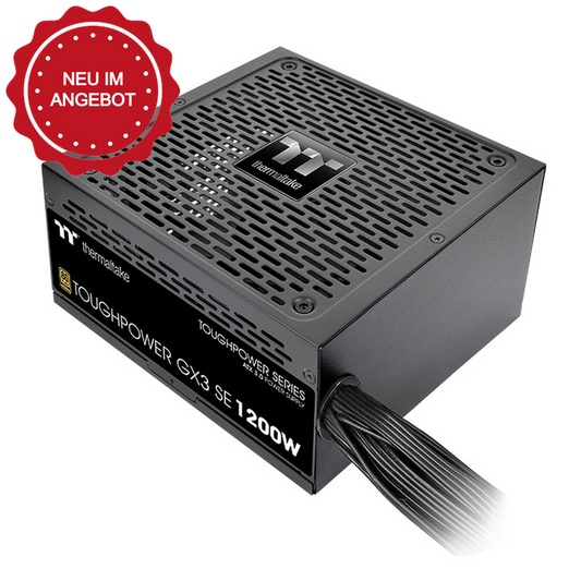 Das Thermaltake Toughpower GX3 SE 1200W ist ein ATX-3.1-Netzteil in Schwarz mit 80 PLUS Gold Effizienz.