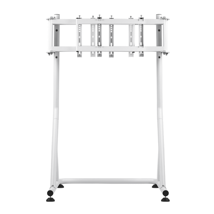 Der Triple Racing Monitor Stand in der Farbe Snow White ergibt mit dem GR300/GR500 das perfekte SimRacing-Setup für alle Rennfahrer.