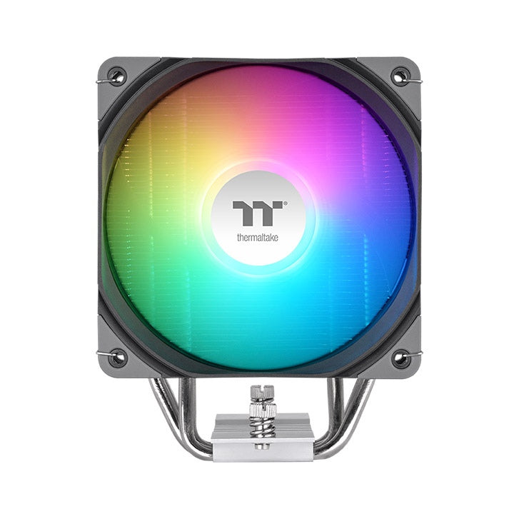 UX400 ARGB Lighting ist ein günstiger CPU-Kuehler in der Farbe Black mit leisem 120-mm-High-Airflow-Luefter.
