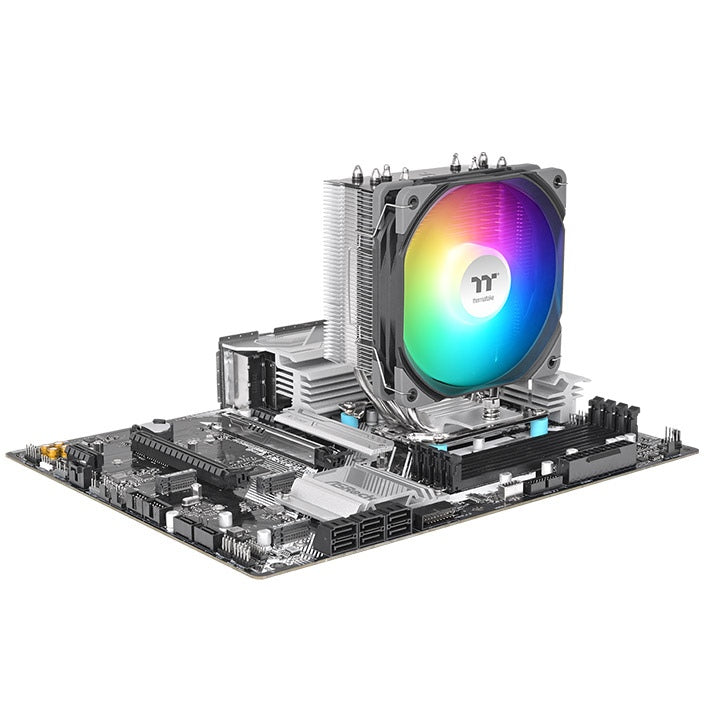 #UX400 ARGB Lighting ist ein günstiger CPU-Kuehler in der Farbe Black mit leisem 120-mm-High-Airflow-Luefter.
