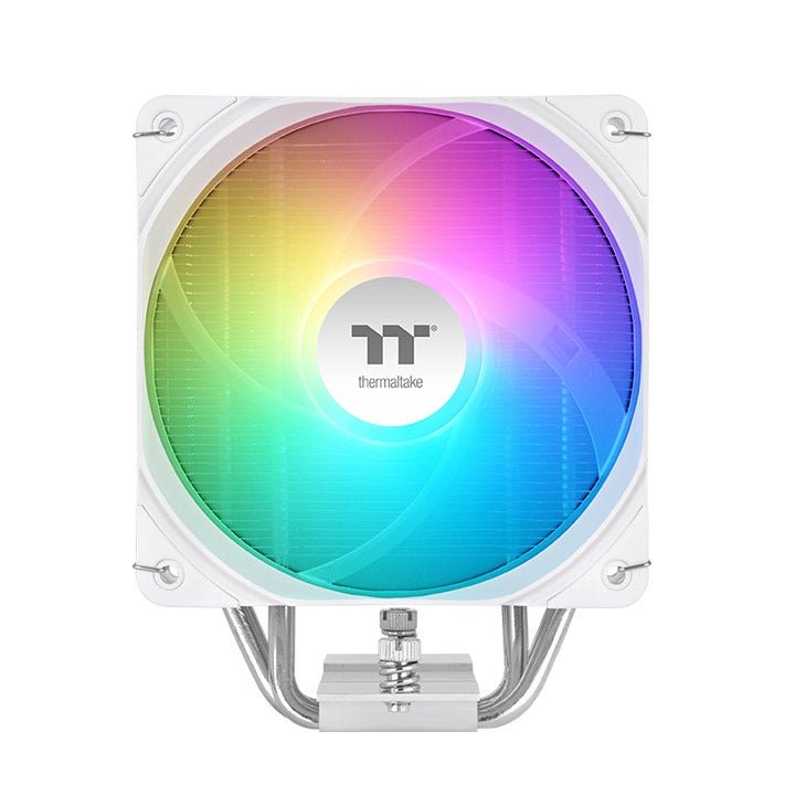 UX400 ARGB Lighting ist ein günstiger CPU-Kuehler in der Farbe Snow White mit leisem 120-mm-High-Airflow-Luefter.