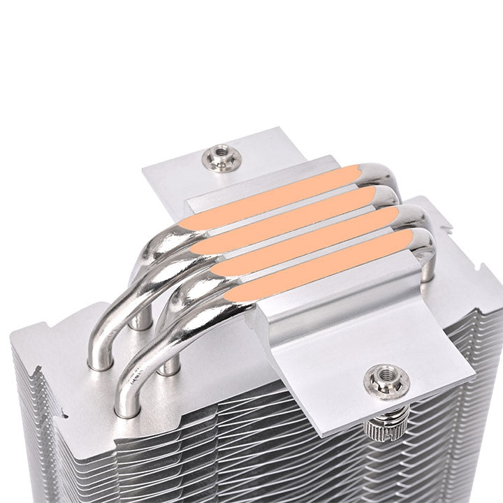 UX400 ARGB Lighting ist ein günstiger CPU-Kuehler in der Farbe Snow White mit leisem 120-mm-High-Airflow-Luefter.