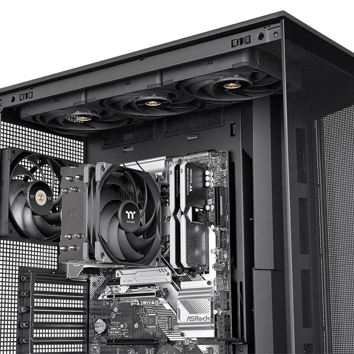 Der UX400 ist ein günstiger CPU-Kuehler in der Farbe Black mit leisem 120-mm-High-Airflow-Luefter.