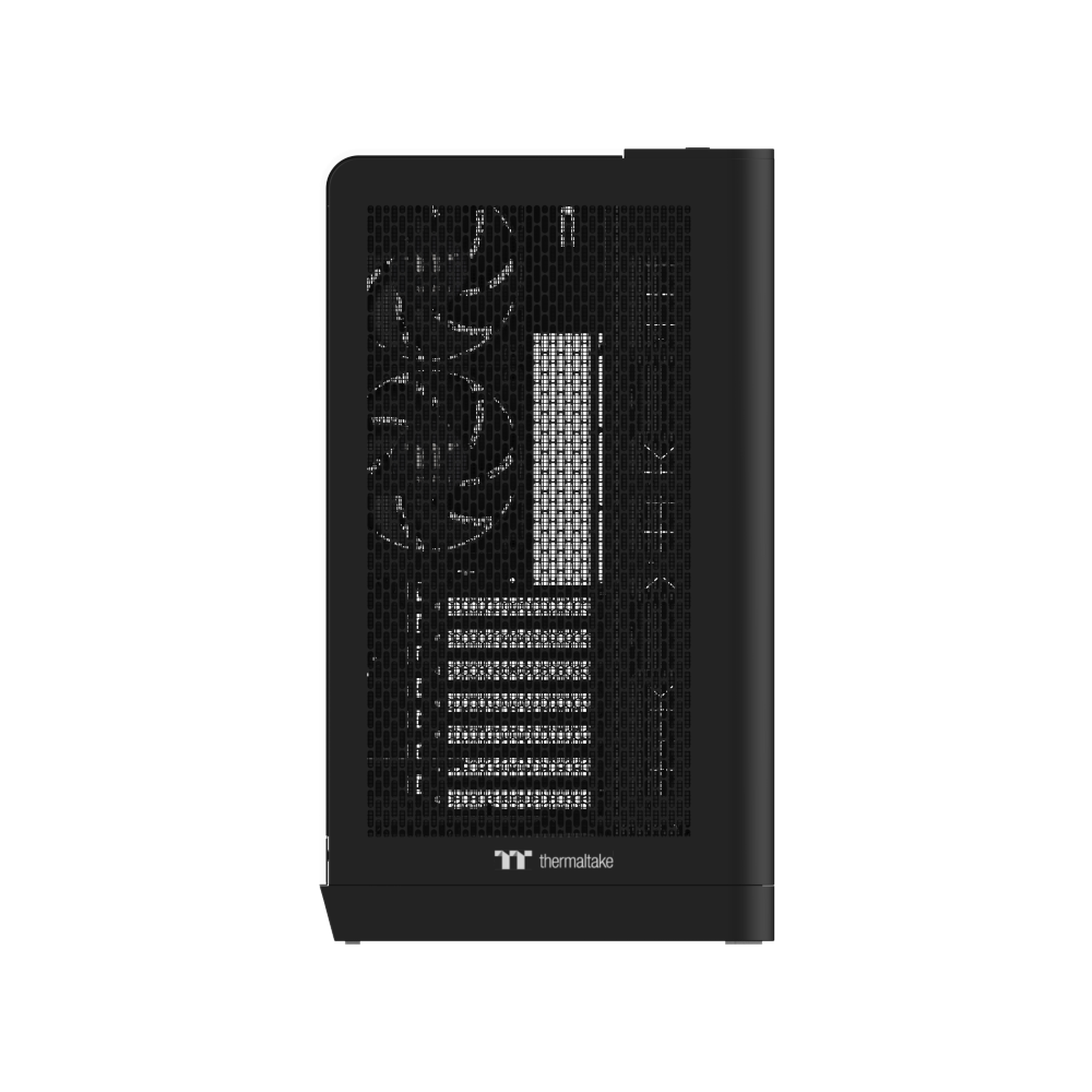 Das View 390 Air ist ein Midi ATX PC-Gehaeuse mit gebogenen TG-Panel, Hidden_Connector und hervorrangender Luftkühlung durch CT120 Fans und Mesh-Frontpanel.