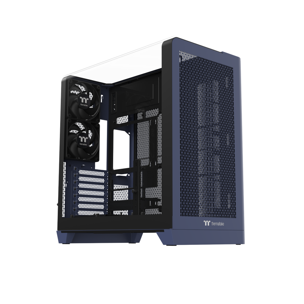 Das View 390 Air ist ein Midi ATX PC-Gehaeuse mit gebogenen TG-Panel, Hidden_Connector und hervorrangender Luftkühlung durch CT120 Fans und Mesh-Frontpanel in der Farbe Future Dusk (Violett).