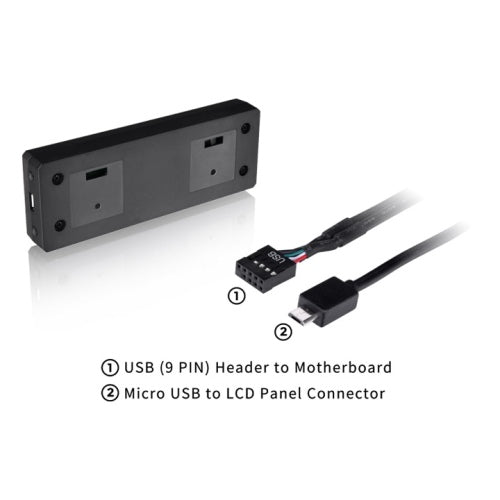 3.9 inch LCD Screen Kit Black for Tower-Series, TR100-Series and Ceres 330 Hydrangea Blue - Thermaltake LCGS