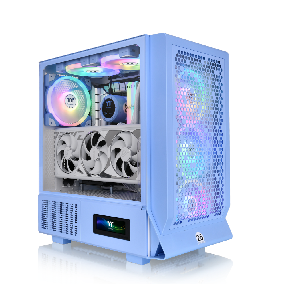 Gaming PC Konfigurator (Pro Gaming Line, M-ATX) - Das Ceres 350 MX-Midi Tower Mesh in der Farbe Hydrangea Blue ist ein Midi Gehaeuse von Thermaltake LCGS Shop.