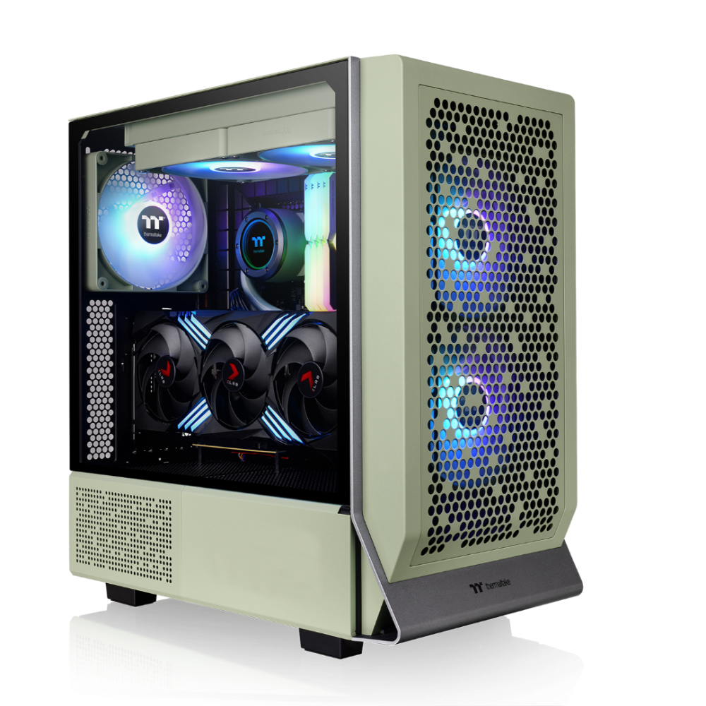 Gaming PC Konfigurator (Pro Gaming Line, M-ATX) - Das Ceres 350 MX-Midi Tower Mesh in der Farbe Match Green ist ein Midi Gehaeuse von Thermaltake LCGS Shop.
