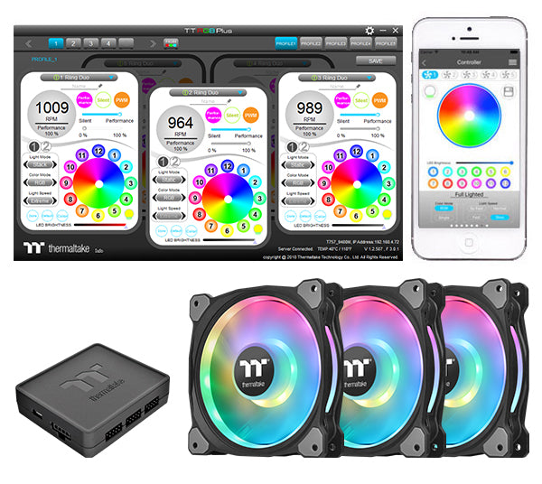 Riing Duo 14 RGB Radiator Fan 3 Pack Dual Riing - Thermaltake LCGS