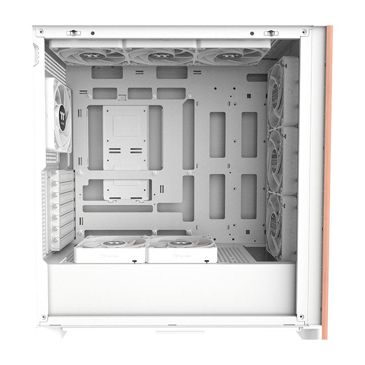 Das S370 WS E-ATX Midi PC-Gehäuse in der Farbe Weiß überzeugt durch seine Kühlleistung (vorinstallierten CT120-PWM-Lüfter) und edeles Design mit Holzakzenten.