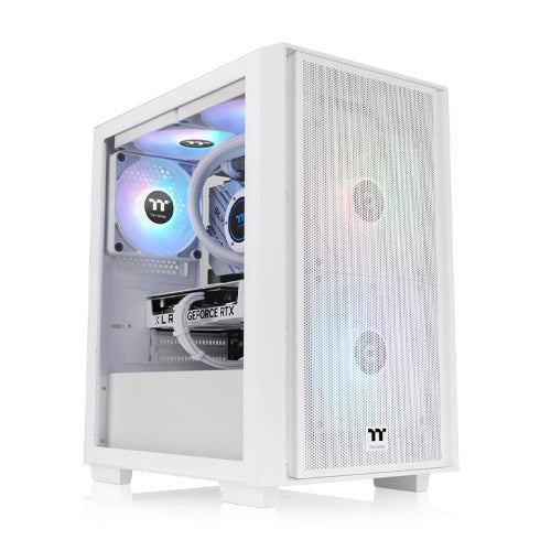 Das H16 TG ARGB Snow White ist ein Micro-ATX Tower Chassis mit Mesh-Frontblende