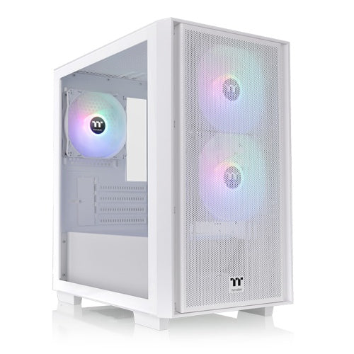 Das H16 TG ARGB Snow White ist ein Micro-ATX Tower Chassis mit Mesh-Frontblende