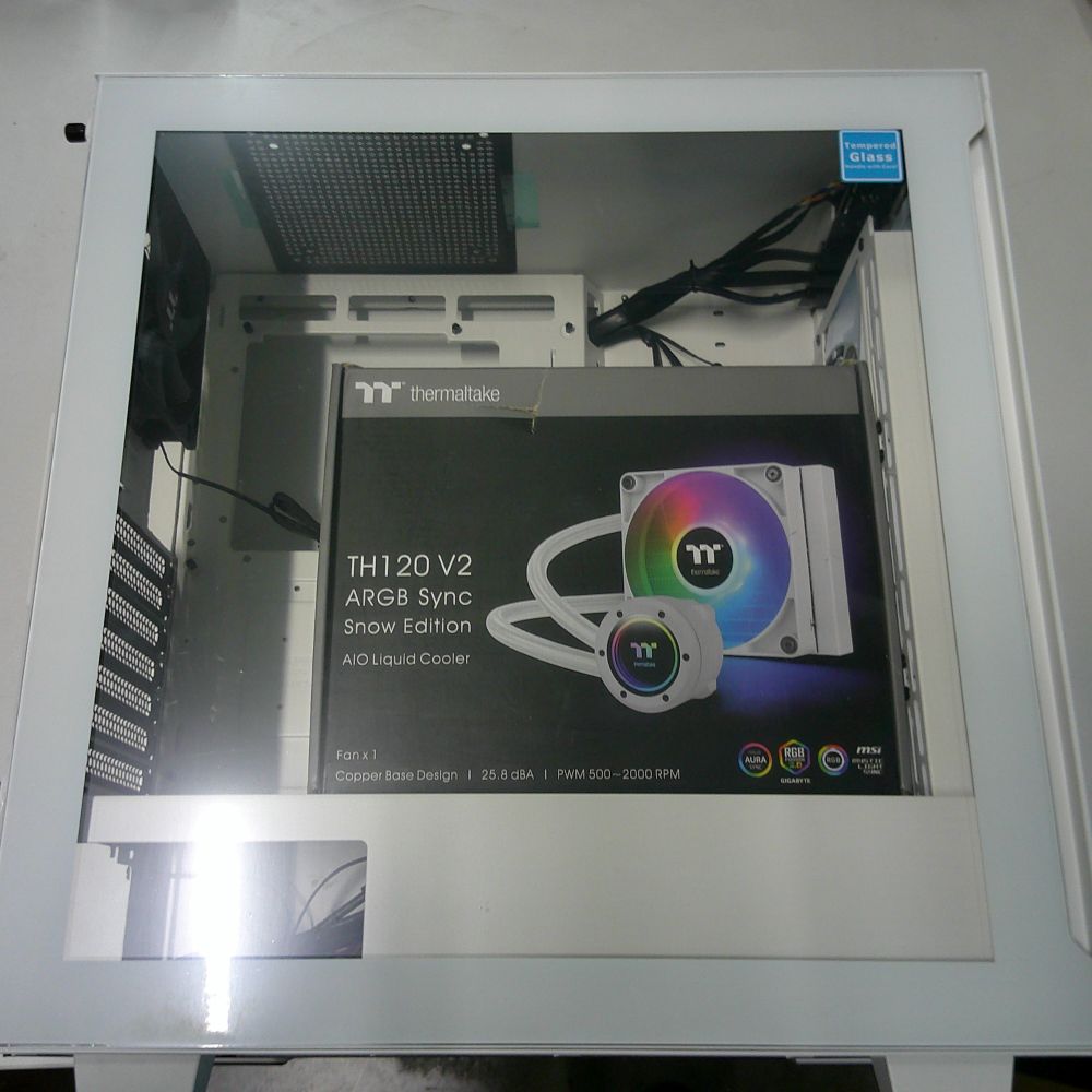 ***B-Ware*** Bundle - V350 TG ARGB Air Gehäuse + TH120 V2 AIO Snow White