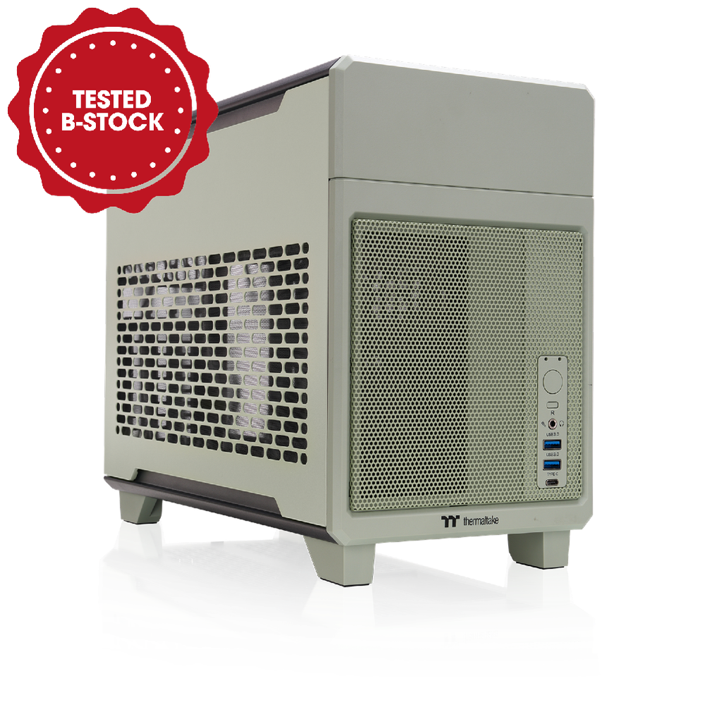 Das TR100 ist ein kompaktes PC Mini-ITX-Gehäuse (Tower) in Matcha Green