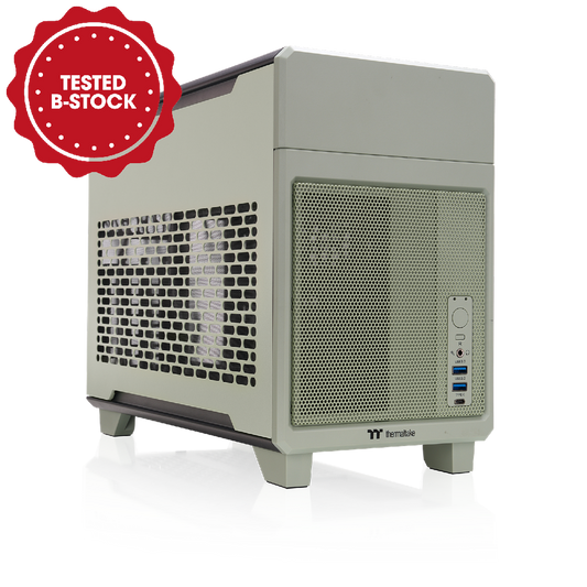 Das TR100 ist ein kompaktes PC Mini-ITX-Gehäuse (Tower) in Matcha Green