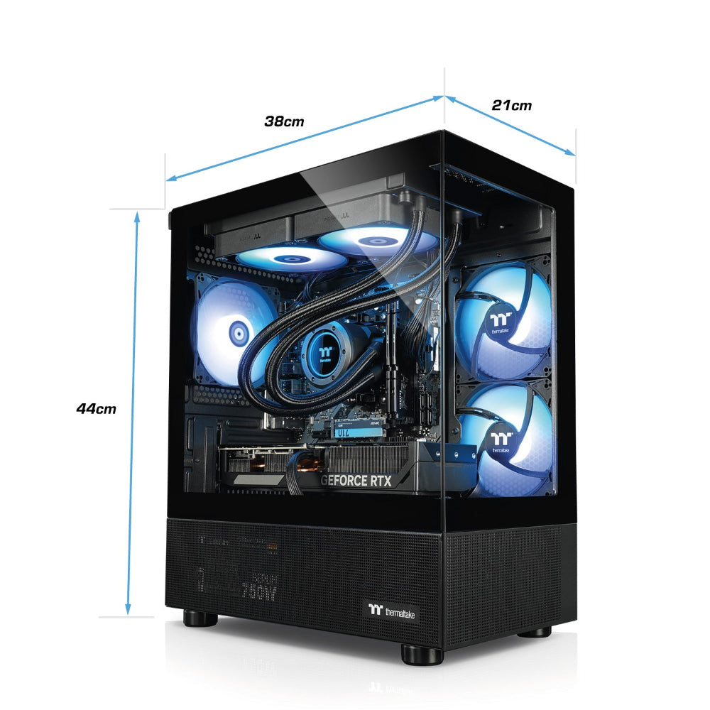 Der Blue Kobold Black ist ein LCGS Gaming PC mit  NVIDIA GeForce RTX 5070 12GB und AMD Ryzen 5 7600X3D. 