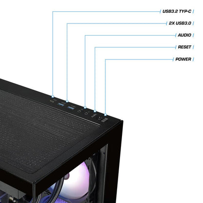 Der Blue Treant 5060Ti in der Farbe Schwarz ist ein LCGS Gaming PC mit ordentlicher Leistung. Ausgestattet mit bester Thermaltake-Technik dem View 270 Plus WS ARGB Black Gehäuse, LA360 Black ARGB AIO und Netzteil Berlin. Hardware: CPU AMD Ryzen 7 8700F, 32 GB DDR5 Ram, 1TB M.2 SSD.
