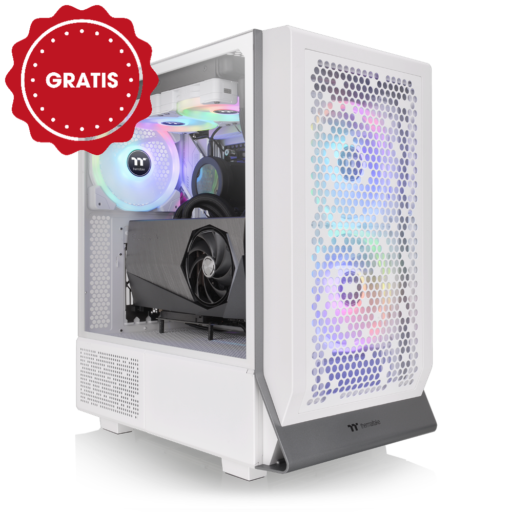 Der Ceres 300 TG ARGB Snow White ist ein ATX Midi PC Gehäuse mit Mesh-Front und 2x vorinstallierten 140 mm ARGB Lüfter die per Motherboard-Synchronisationssoftware gesteuert werden können.